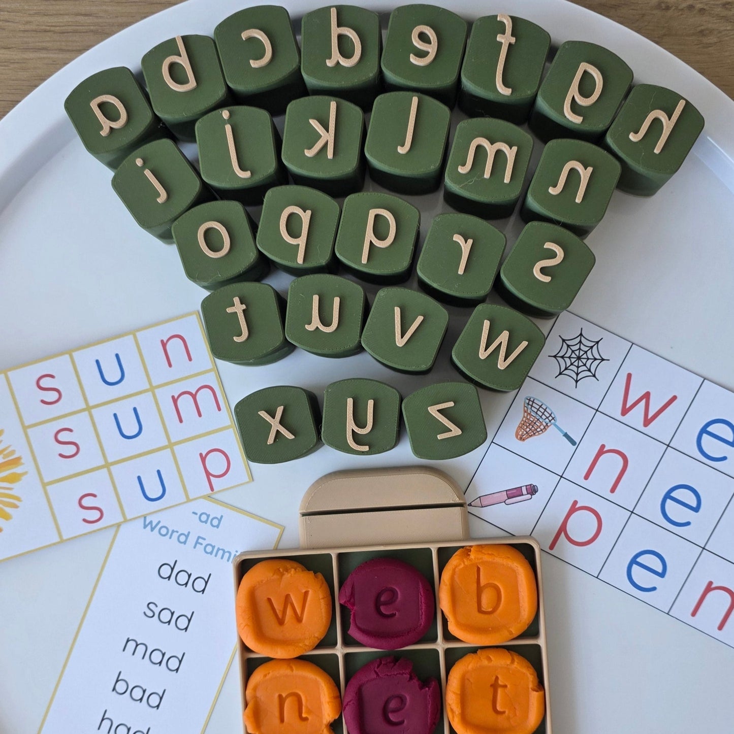 Set senzorial învățare – 31 piese - LITERE mici