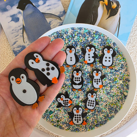 Set Senzorial "Pinguinii 1–10 cu puncte"